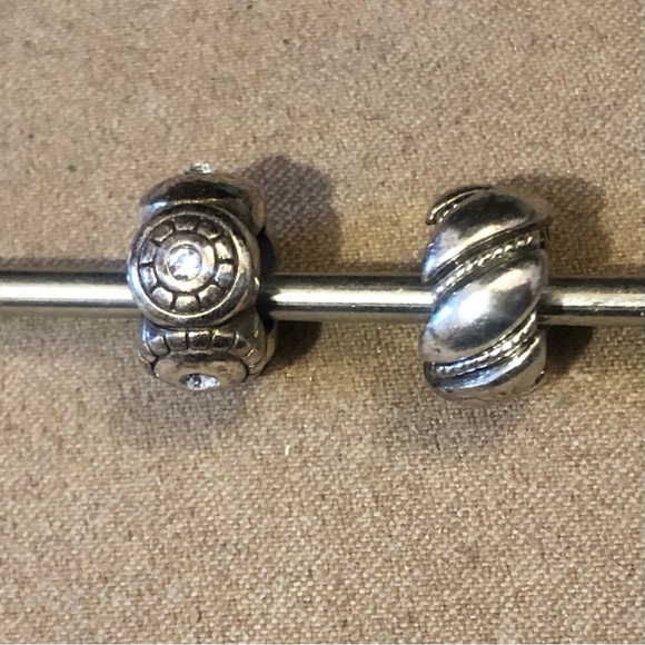 Two Brighton silver beads: Pizazz with crystal accents & Twisted Bliss Retired - Picture 1 of 6